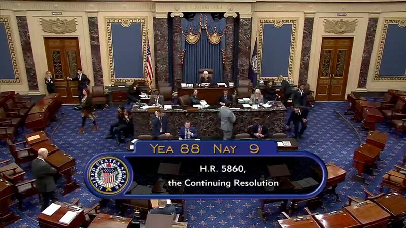 Esta imagen tomada de un video del Senador de Estados Unidos muestra el resultado de la...